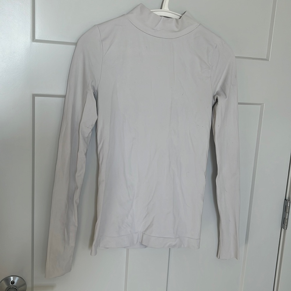 Free People Mock Neck Layering Top in White Size M/L